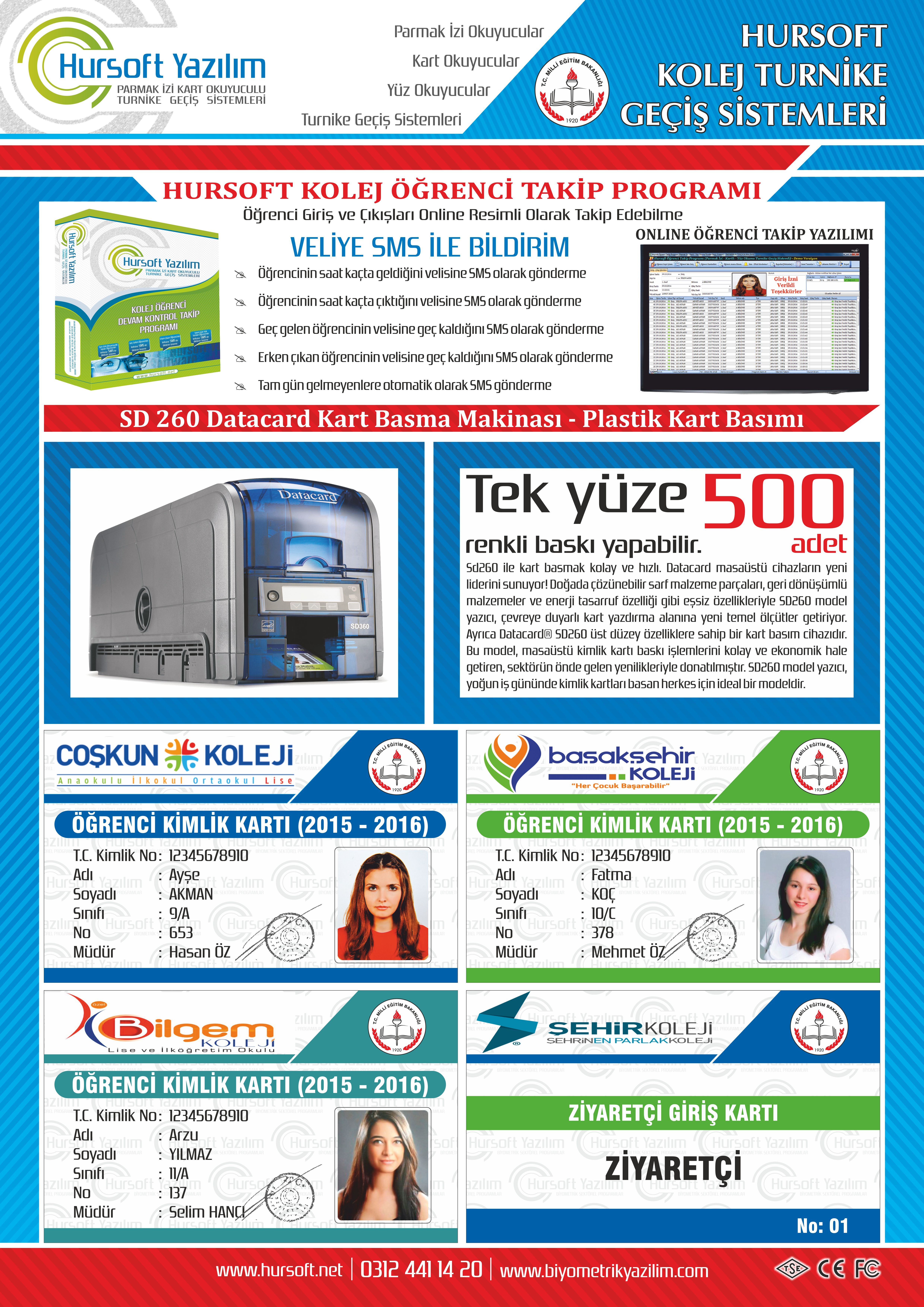 KOLEJ TURNİKE SİSTEMLERİ, kolej kimlik kartları