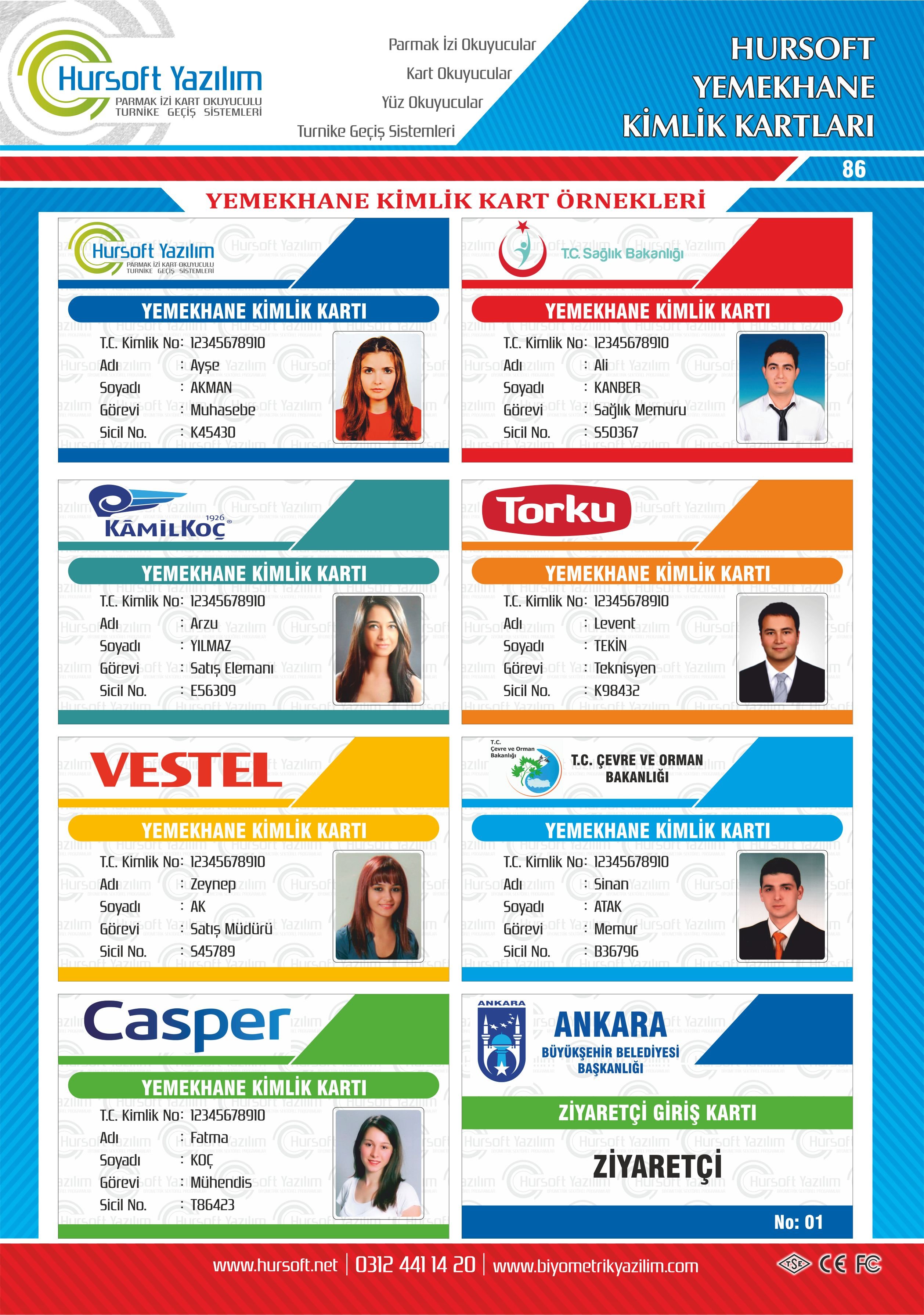 yemekhane kimlik kartları