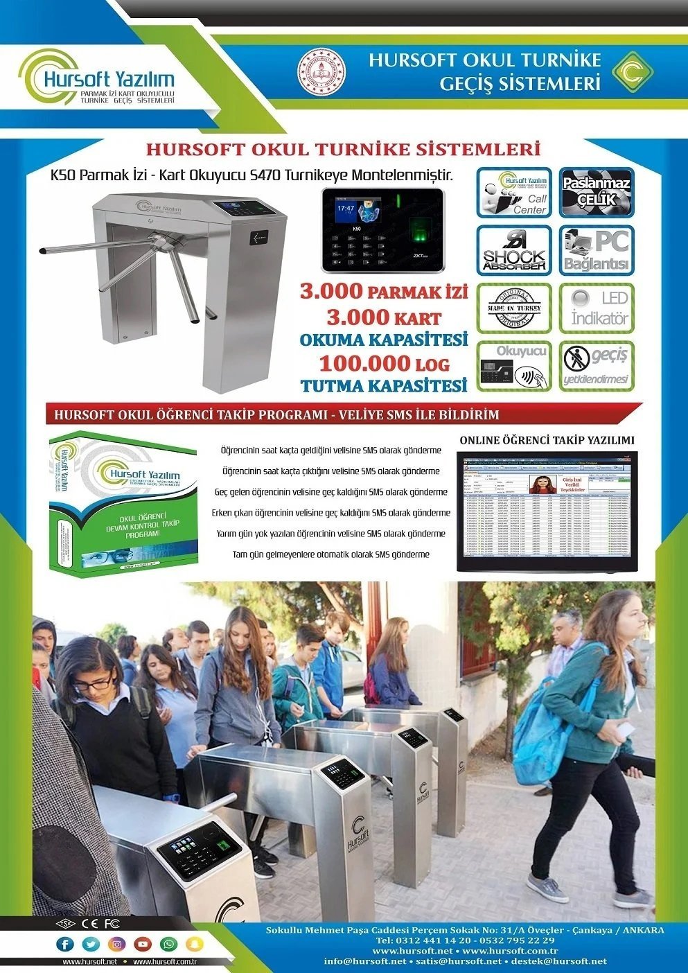 PARMAK İZLİ TURNİKE SİSTEMLERİ OKUL