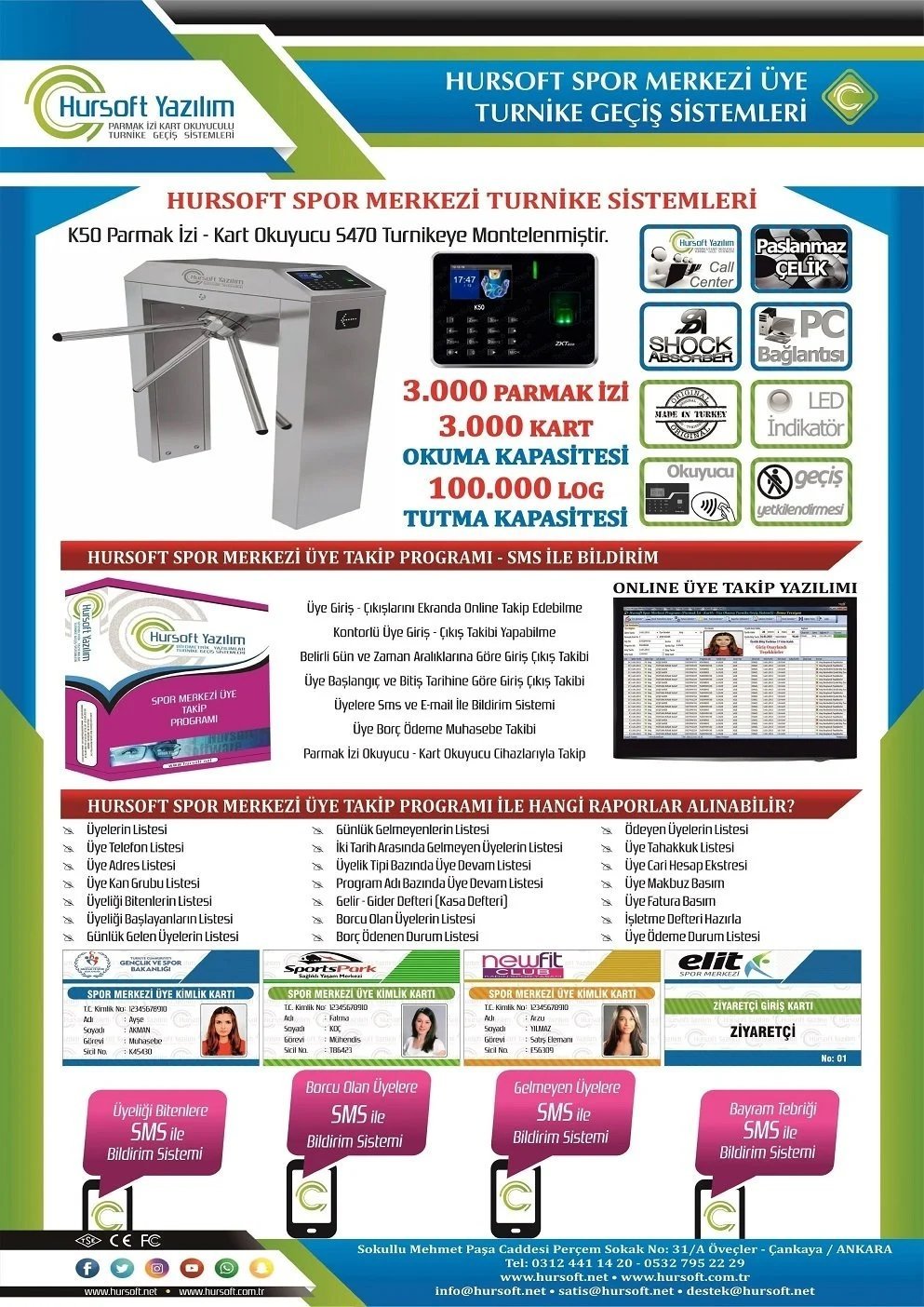 PARMAK İZLİ TURNİKE SİSTEMLERİ SPOR