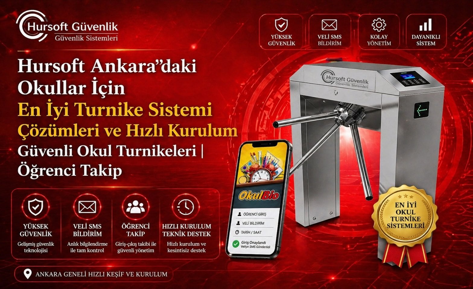 Ankara okul turnike sistemleri kurulum montaj