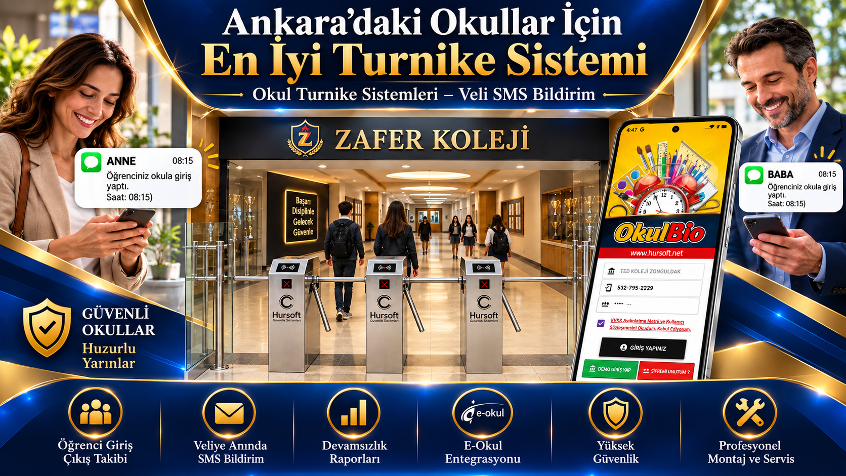 Ankara Okul Turnike Sistemleri - OkulBio Mobil Uygulama