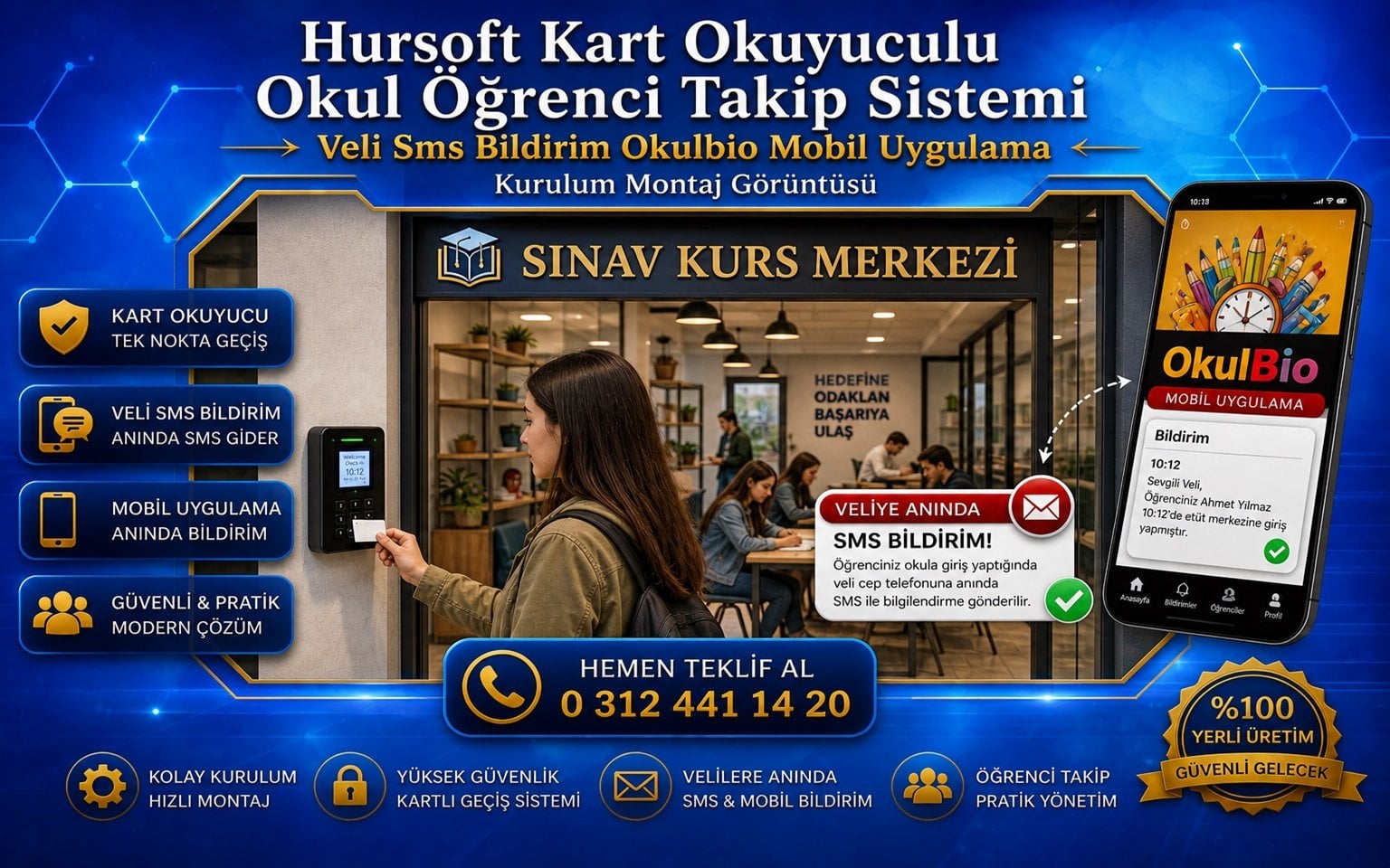 Kart Okuyuculu Okul Öğrenci Takip Sistemi Kurulum Montaj