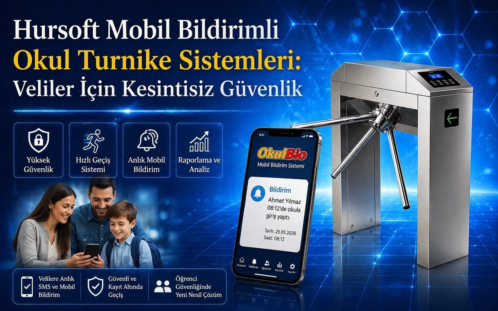 Okul Turnike Sistemleri | Veliye Anlık SMS ve Mobil Uygulama Çözümleri