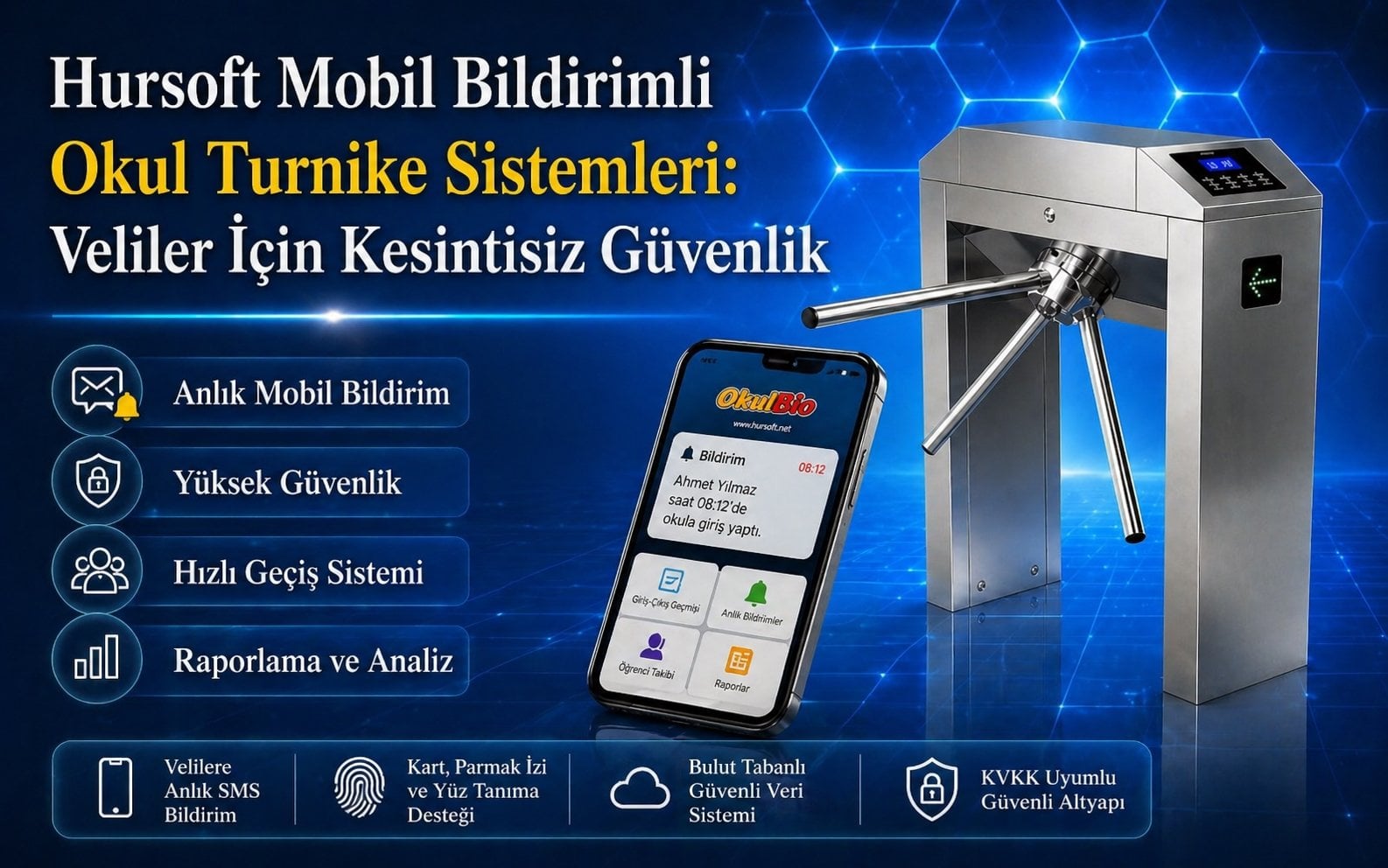 Okul Turnike Sistemleri | Veliye Anlık SMS ve Mobil Uygulama Çözümleri