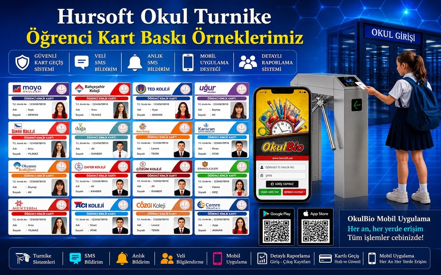 Öğrenci Kartı ve Okul Turnike Kartı Baskısı | Hursoft