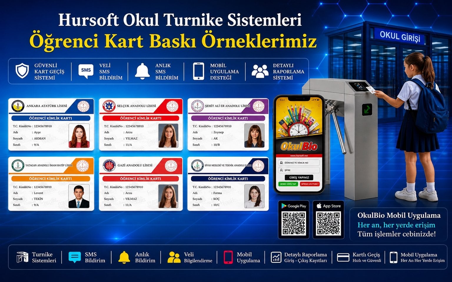 Okul Turnike Öğrenci Kart Baskılarımız