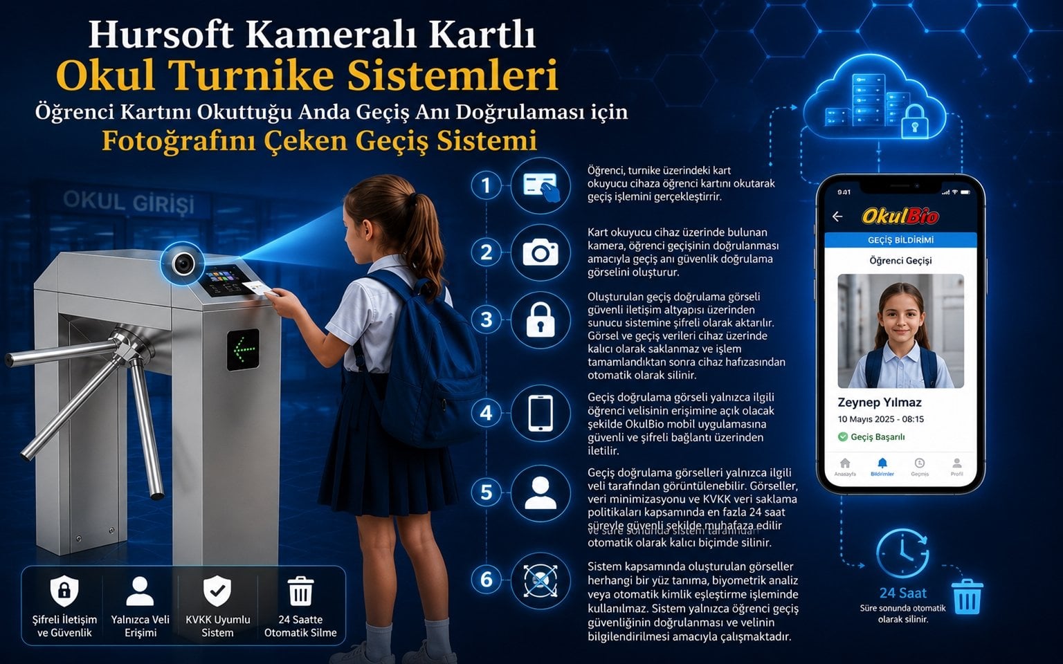 Kameralı Kartlı Okul Turnike Sistemi
