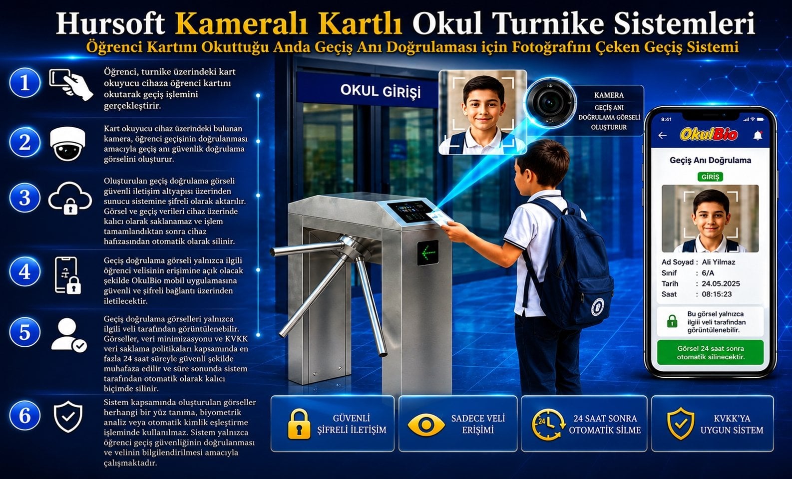 Kameralı Kartlı Okul Turnike Sistemleri