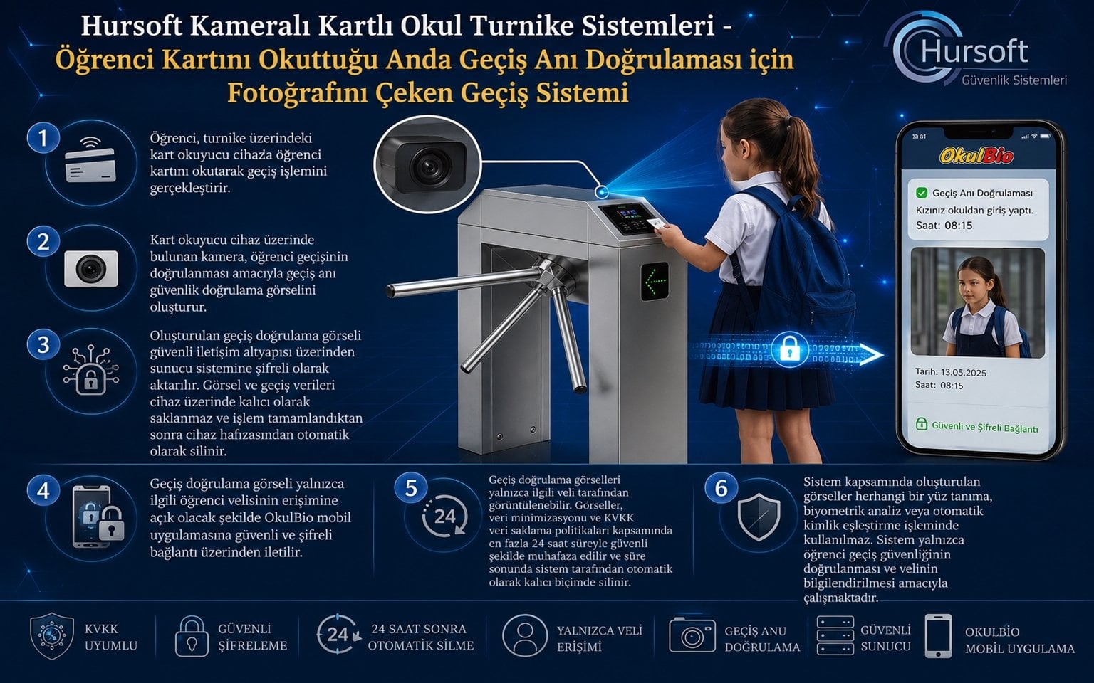 Kameralı Kartlı Okul Turnike Sistemi