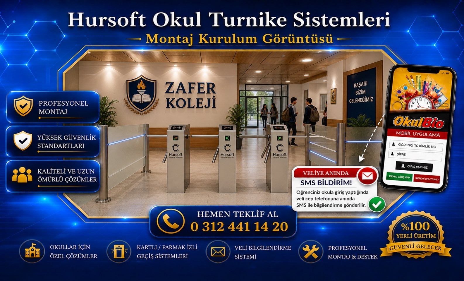 Okul Turnike Sistemleri | Veliye SMS ve Mobil Uygulama