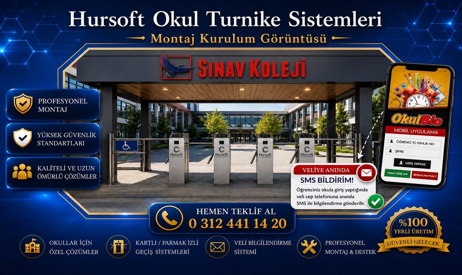Okul Turnike Sistemleri | Veliye Anlık SMS ve Mobil Uygulama Çözümleri
