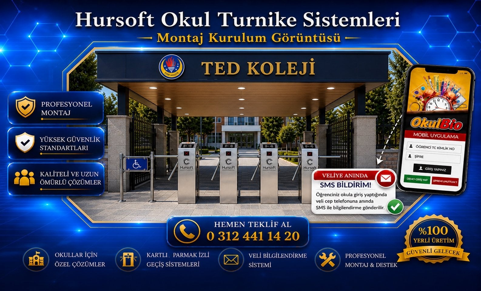 Okul Turnike Sistemleri Kurulum Montaj