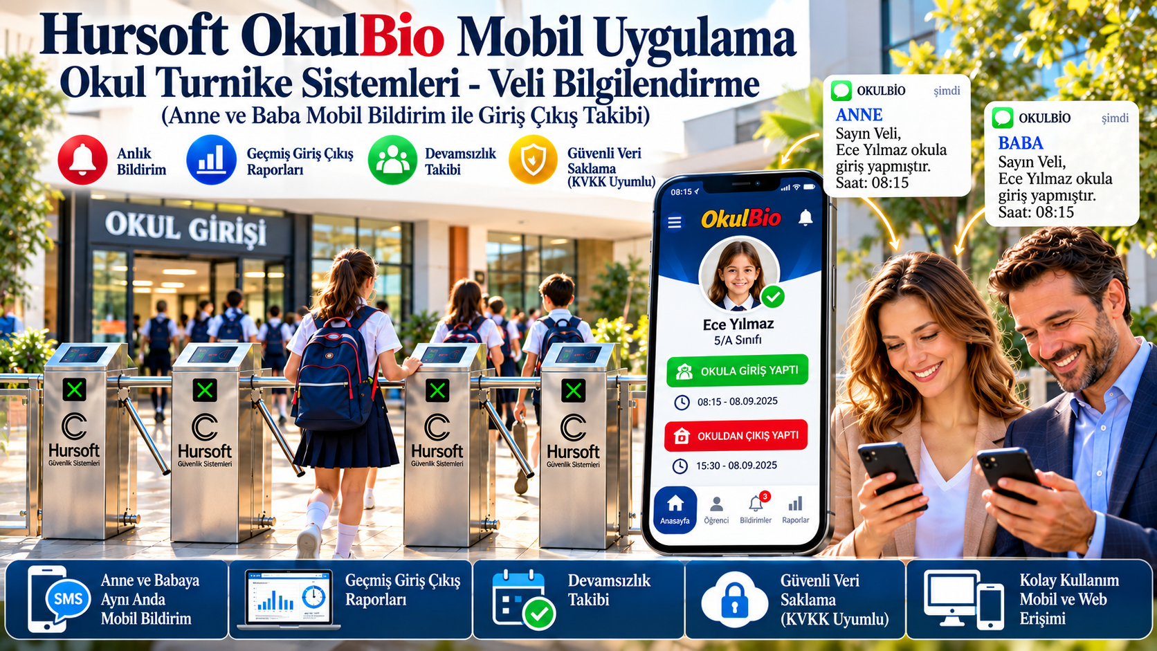 OkulBio Mobil Uygulama Okul Turnike Sistemi