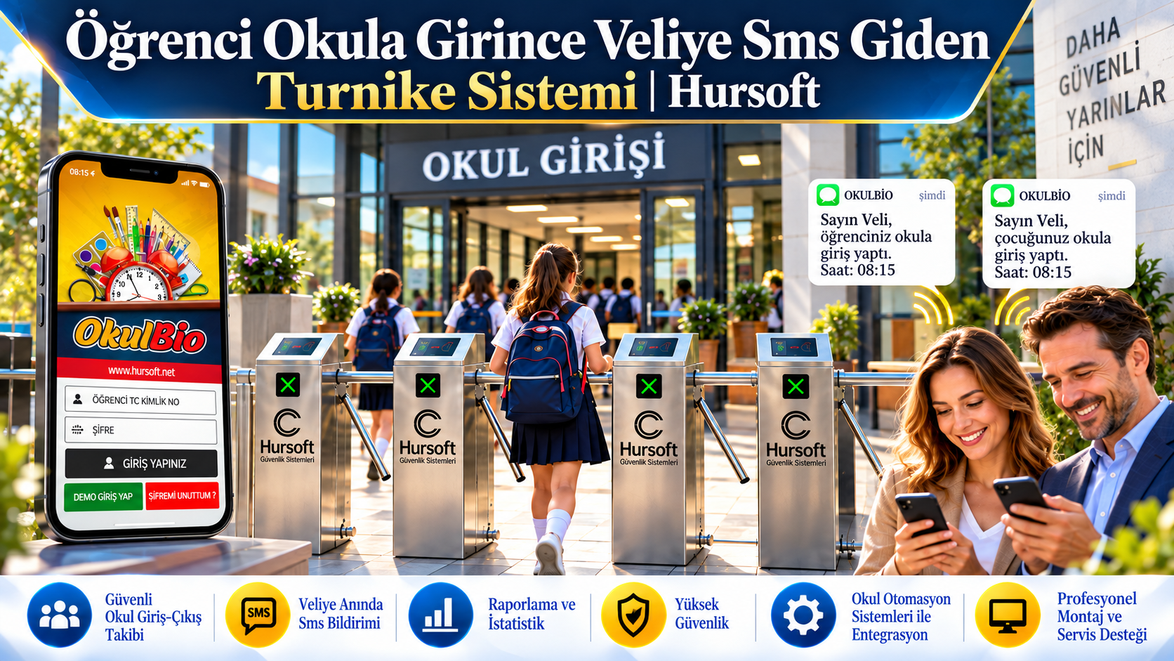 Öğrenci Okula Girince Veliye Sms Gönderen Turnike Sistemi Hursoft