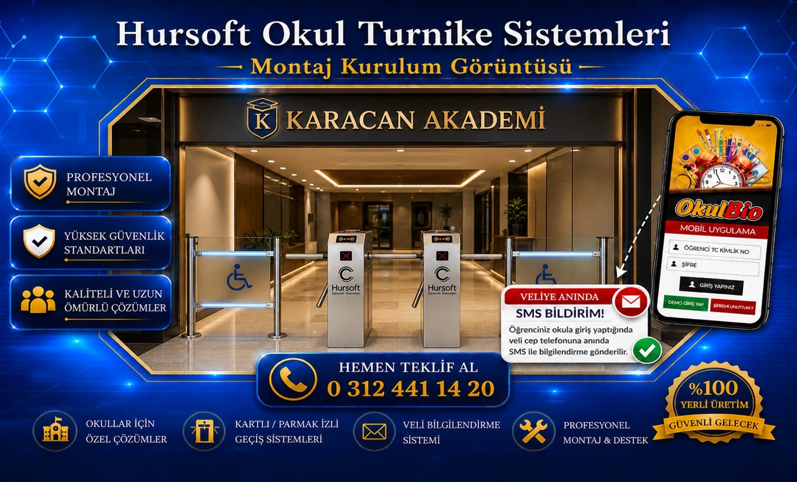 Hursoft Türkiye geneli okul turnike kurulumu