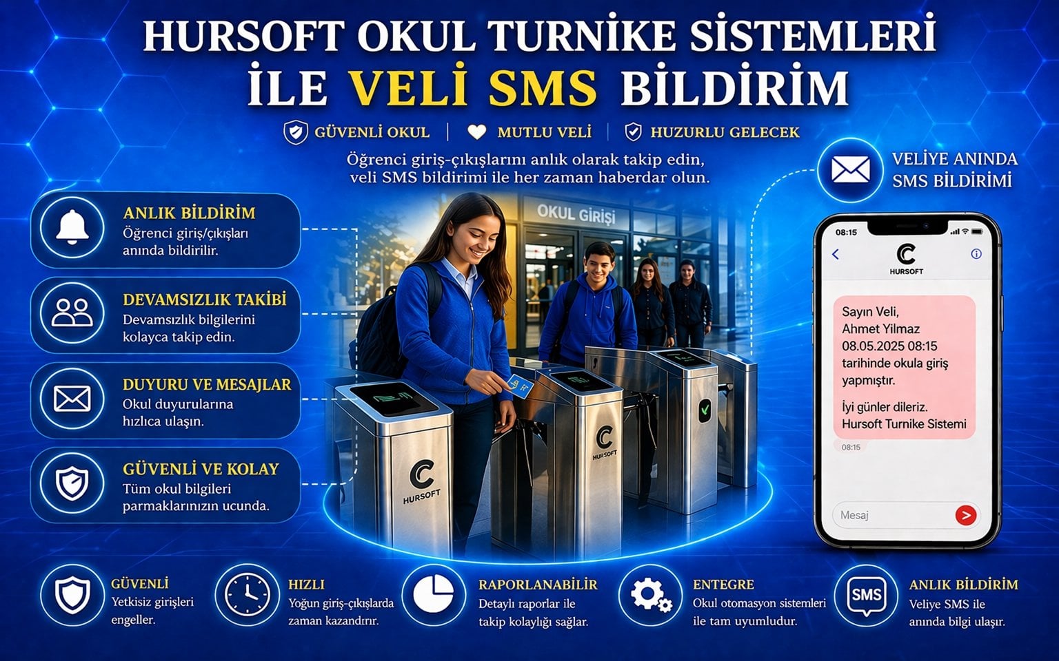 Okul Turnike Sistemleri | Veliye Anlık SMS ve Mobil Uygulama Çözümleri