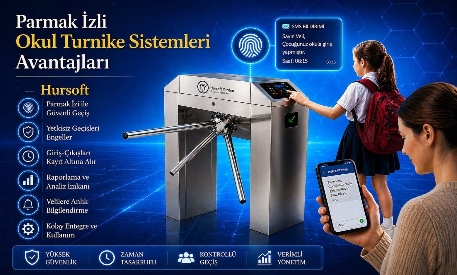 Parmak İzli Okul Turnike Sistemleri