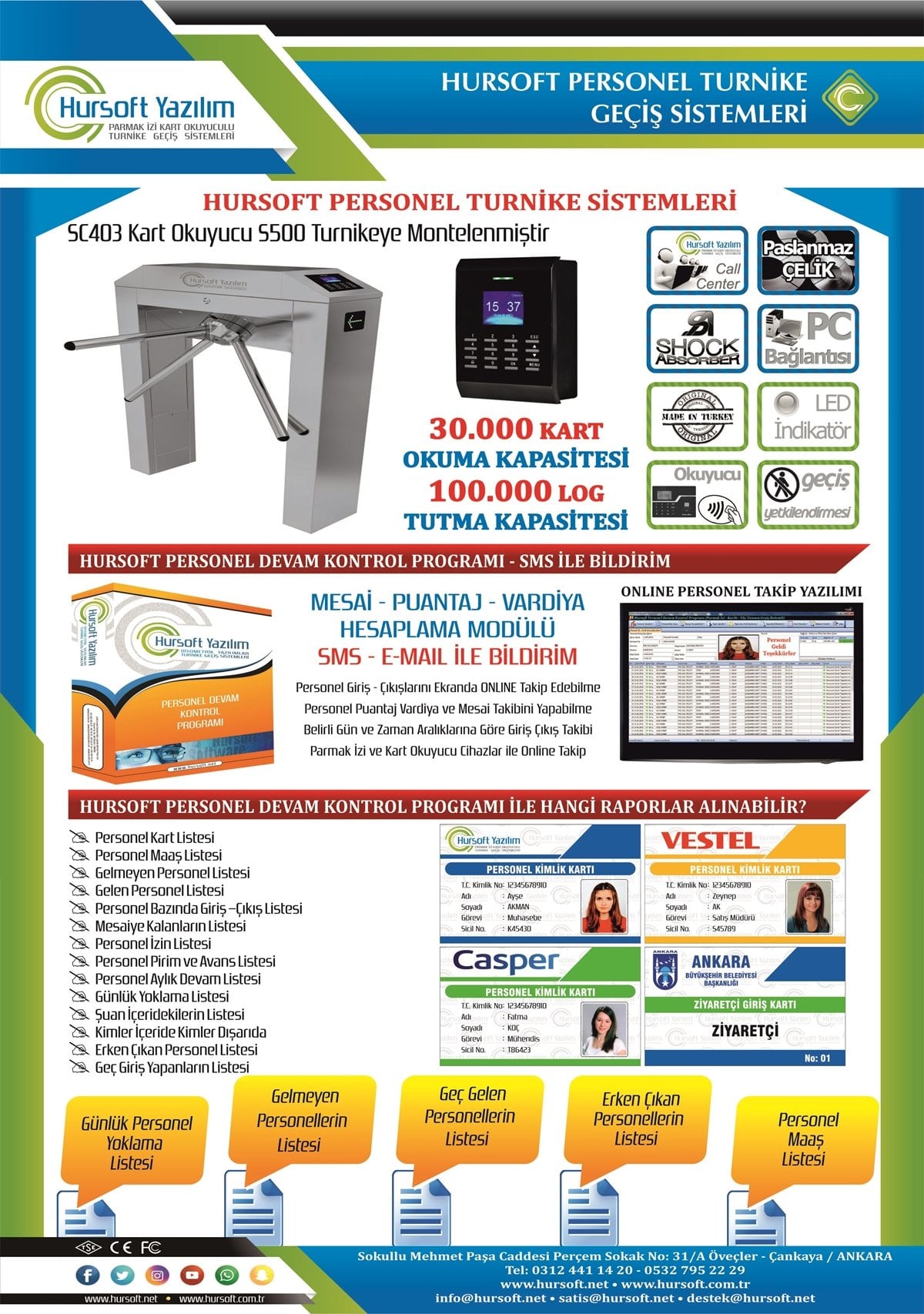 Personel Devam Kontrol Programı - Personel Turnike Sistemleri