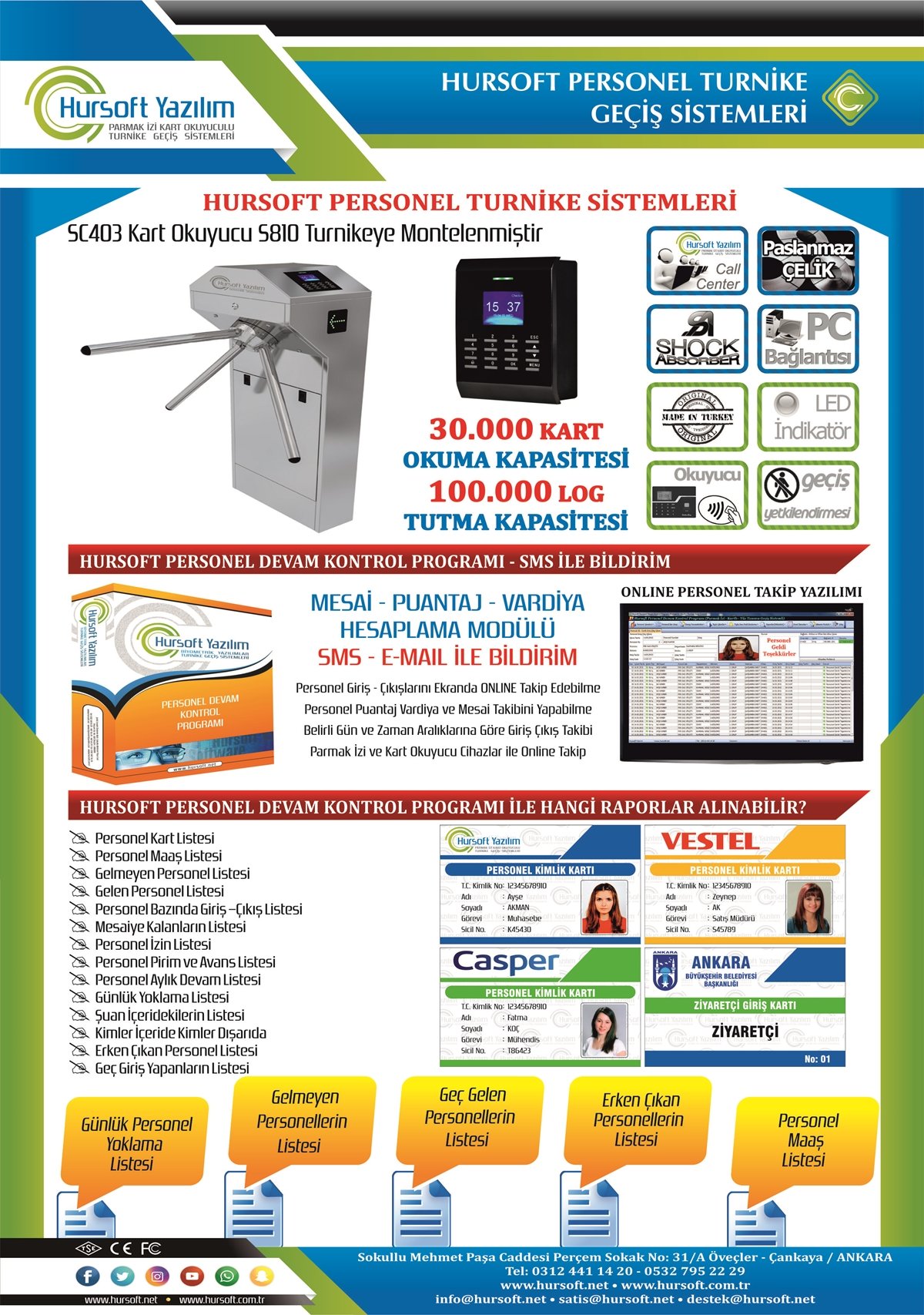 Personel Devam Kontrol Programı - Personel Turnike Sistemleri