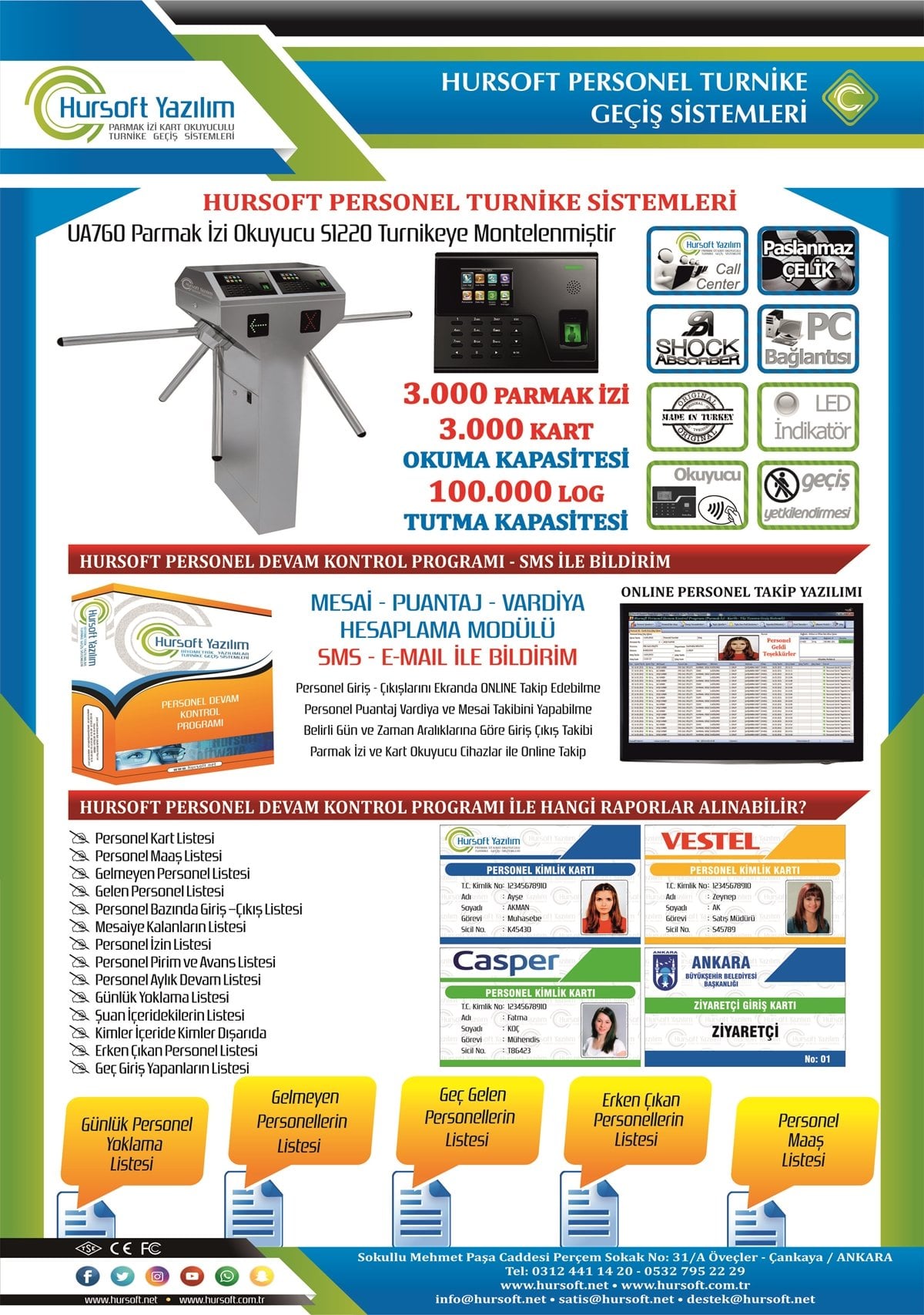 Personel Devam Kontrol Programı - Personel Turnike Sistemleri