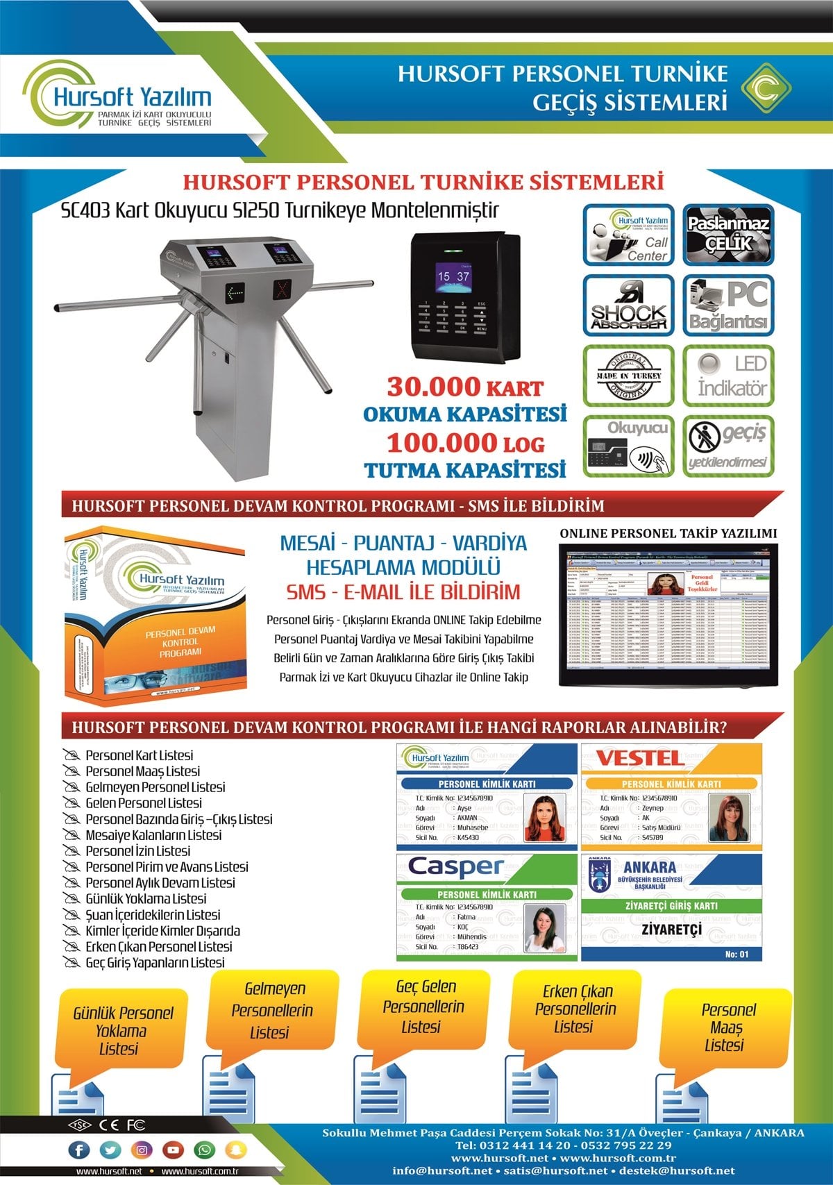 Personel Devam Kontrol Programı - Personel Turnike Sistemleri