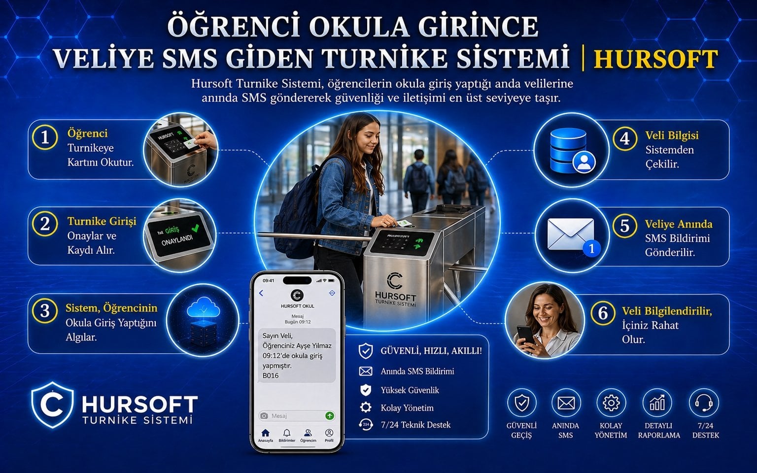 Okul Turnike Sistemleri | Veliye Anlık SMS Bildirim