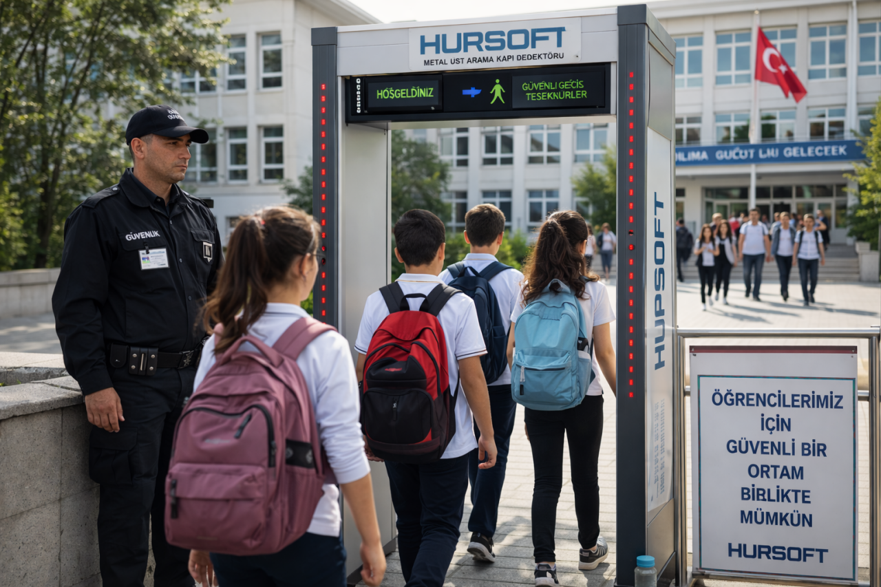 Hursoft Okul Kapı Tipi Metal Dedektör ile Güvenli Eğitim