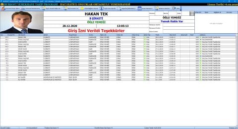 HURSOFT YEMEKHANE TAKİP PROGRAMI ( PARMAK İZİ - KARTLI - YÜZ TANIMALI - TURNİKE GEÇİŞ SİSTEMLİ)