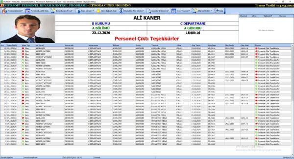 HURSOFT PERSONEL DEVAM KONTROL PROGRAMI  ( PARMAK İZİ - KARTLI - YÜZ TANIMALI - TURNİKE GEÇİŞ SİSTEMLİ)