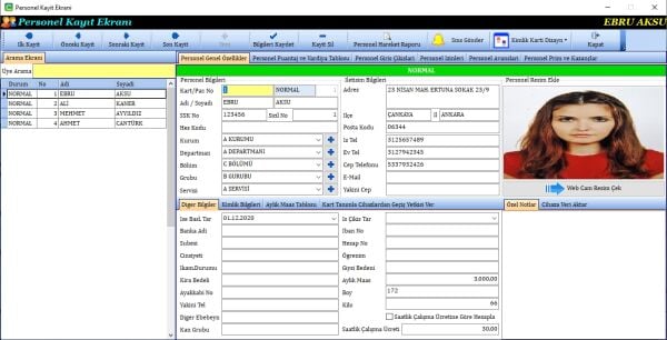 HURSOFT PERSONEL DEVAM KONTROL PROGRAMI  ( PARMAK İZİ - KARTLI - YÜZ TANIMALI - TURNİKE GEÇİŞ SİSTEMLİ)