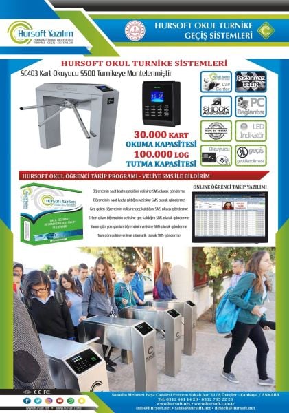 HURSOFT KOLEJ ÖĞRENCİ DEVAM KONTROL PROGRAMI ( PARMAK İZİ - KARTLI - YÜZ TANIMALI - TURNİKE GEÇİŞ SİSTEMLİ)