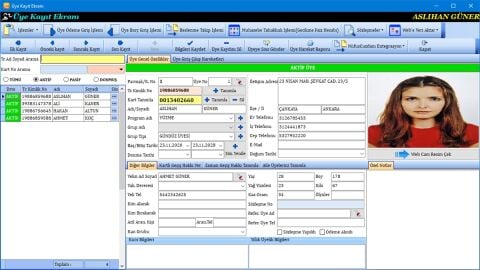 HURSOFT SPOR MERKEZİ ÜYE TAKİP PROGRAMI ( PARMAK İZİ - KARTLI - YÜZ TANIMALI - TURNİKE GEÇİŞ SİSTEMLİ)