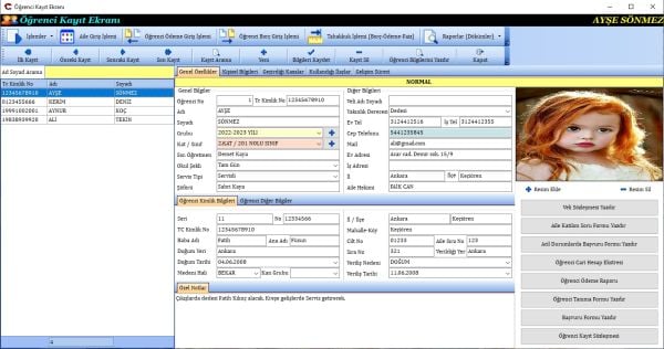 HURSOFT ANAOKULU MUHASEBE TAKİP PROGRAMI ( SINIRSIZ ÖĞRENCİ KAYIT KAPASİTELİ)