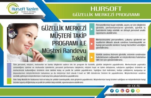HURSOFT GÜZELLİK MERKEZİ PROGRAMI VE RANDEVU TAKİP
