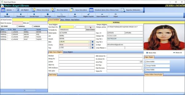HURSOFT APARTMAN AİDAT TAKİP PROGRAMI (30 DAİRE KAYIT KAPASİTELİ)