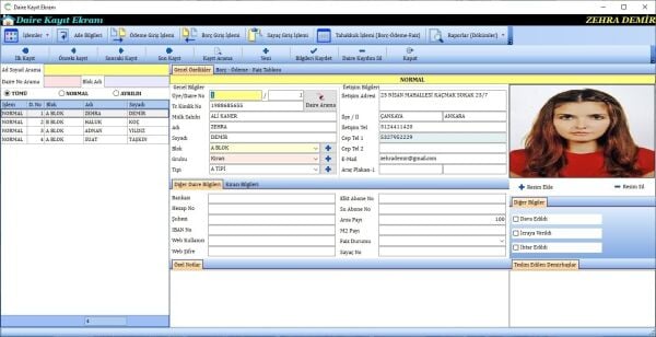 HURSOFT APARTMAN PROGRAMI (200 DAİRE KAYIT KAPASİTELİ)