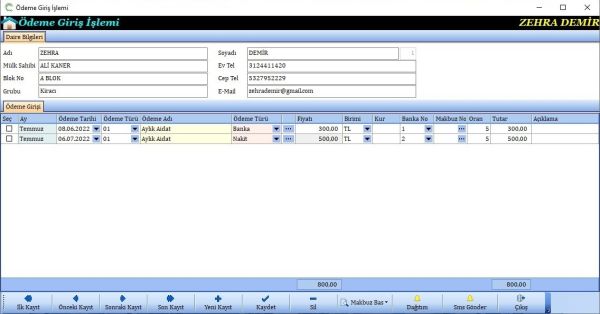 HURSOFT SİTE YÖNETİM PROGRAMI (30 DAİRE KAYIT KAPASİTELİ)