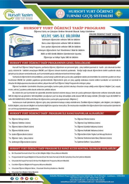 HURSOFT K50 PARMAK İZİ OKUYUCU + HURSOFT YURT ÖĞRENCİ DEVAM KONTROL PROGRAMI