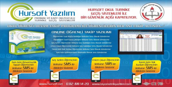 HURSOFT F22 PARMAK İZİ OKUYUCU + HURSOFT OKUL ÖĞRENCİ DEVAM KONTROL PROGRAMI