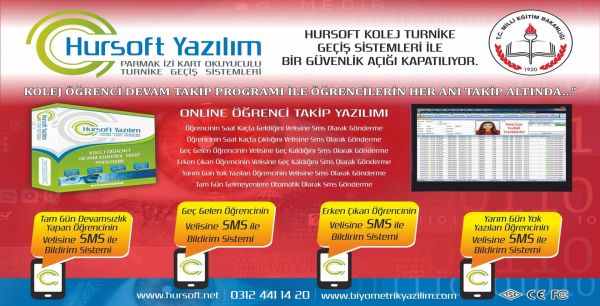 HURSOFT F22 PARMAK İZİ OKUYUCU + HURSOFT KOLEJ ÖĞRENCİ DEVAM KONTROL PROGRAMI