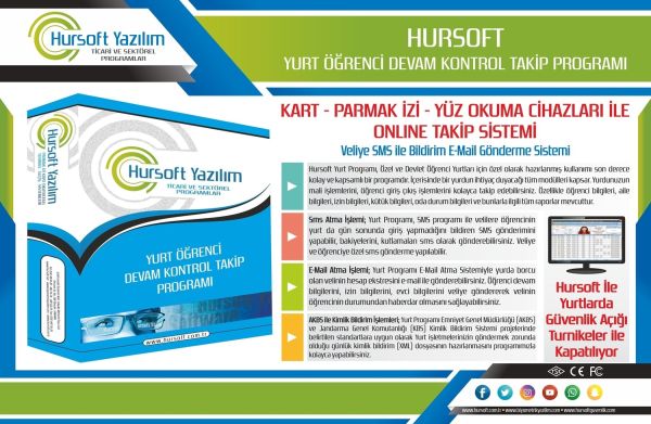 HURSOFT F22 PARMAK İZİ OKUYUCU + HURSOFT YURT ÖĞRENCİ TAKİP PROGRAMI