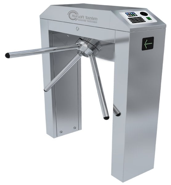 HURSOFT S450 ÇİFT AYAKLI TURNİKE (1 ADET AVUÇ İÇİ - PARMAK İZİ OKUYUCU TURNİKEYE MONTELİ)