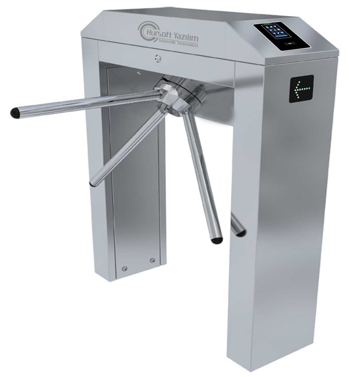 HURSOFT S510 ÇİFT AYAKLI TURNİKE (1 ADET KART OKUYUCU TURNİKEYE MONTELİ)