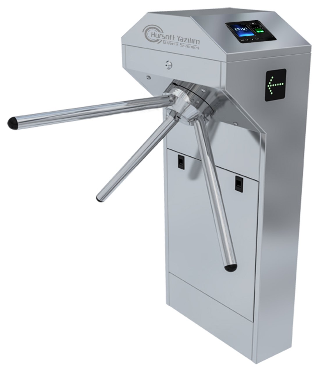 HURSOFT S840 TEK AYAKLI TURNİKE (1 ADET PARMAK İZİ OKUYUCU TURNİKEYE MONTELİ)