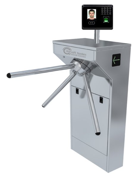 HURSOFT S910 TEK AYAKLI TURNİKE (1 ADET YÜZ - PARMAK İZİ OKUYUCU TURNİKEYE MONTELİ)