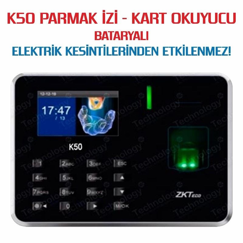HURSOFT K50 PARMAK İZİ OKUYUCU (3000 PARMAK - 3000 KART - 3000 ŞİFRE OKUMA ÖZELLİĞİ)
