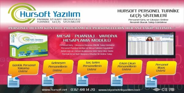 HURSOFT K50 PARMAK İZİ OKUYUCU (3000 PARMAK - 3000 KART - 3000 ŞİFRE OKUMA ÖZELLİĞİ)