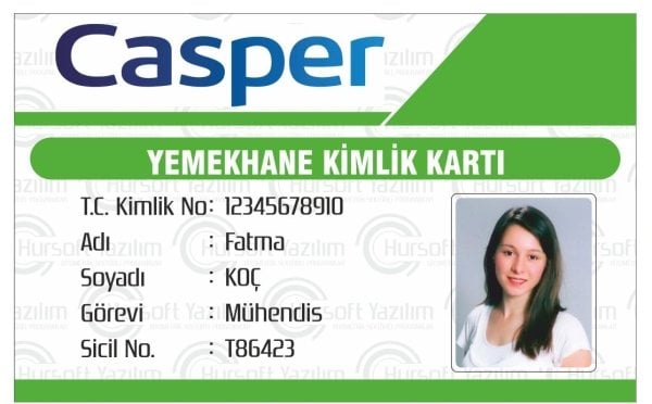 YEMEKHANE KİMLİK KARTI (PROXİMİTY - MİFARE KART BASKILI) - MATBAA BASKISI - 100 ADET KART