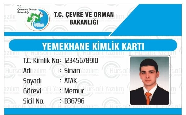YEMEKHANE KİMLİK KARTI (PROXİMİTY - MİFARE KART BASKILI) - MATBAA BASKISI - 100 ADET KART